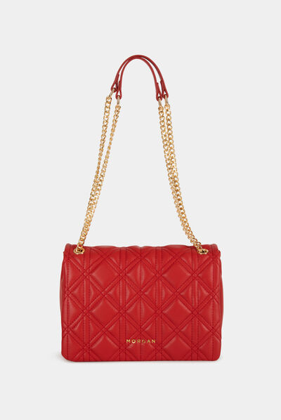 Bolso cartera de mano efecto acolchado rojo mujer