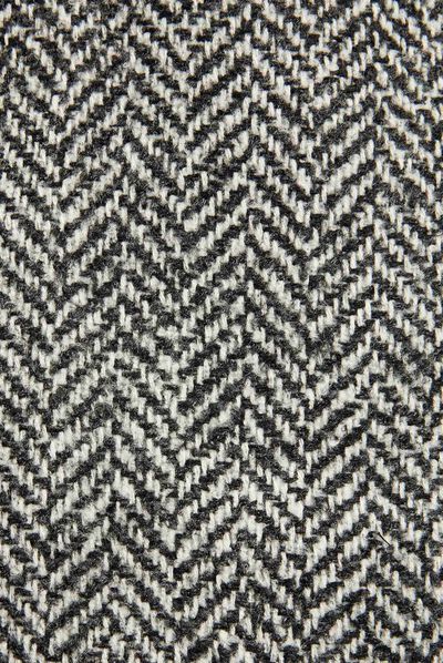 Abrigo recto abotonado estampado chevron gris moyen mujer