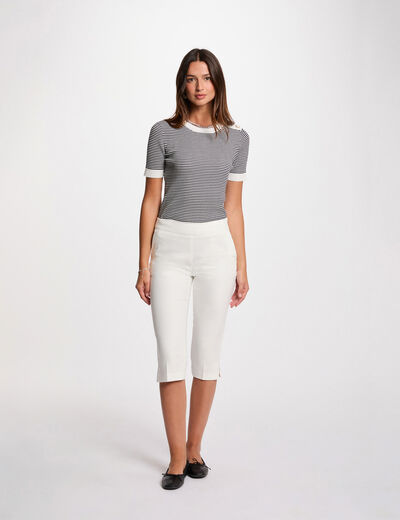 Pantalón pirata slim blanco mujer