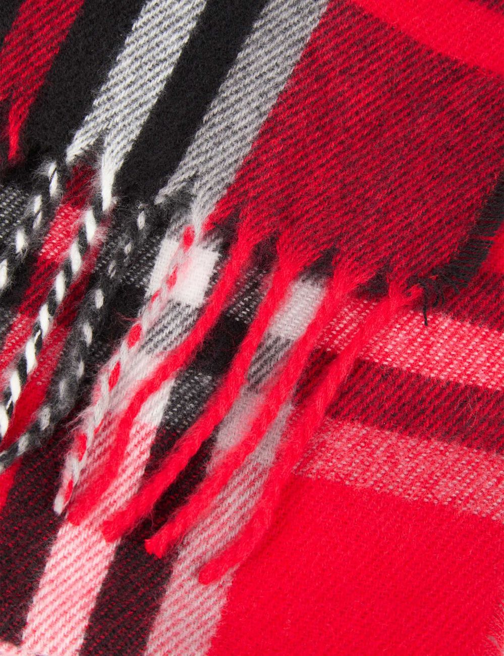 Bufanda de tart&aacute;n rojo mujer