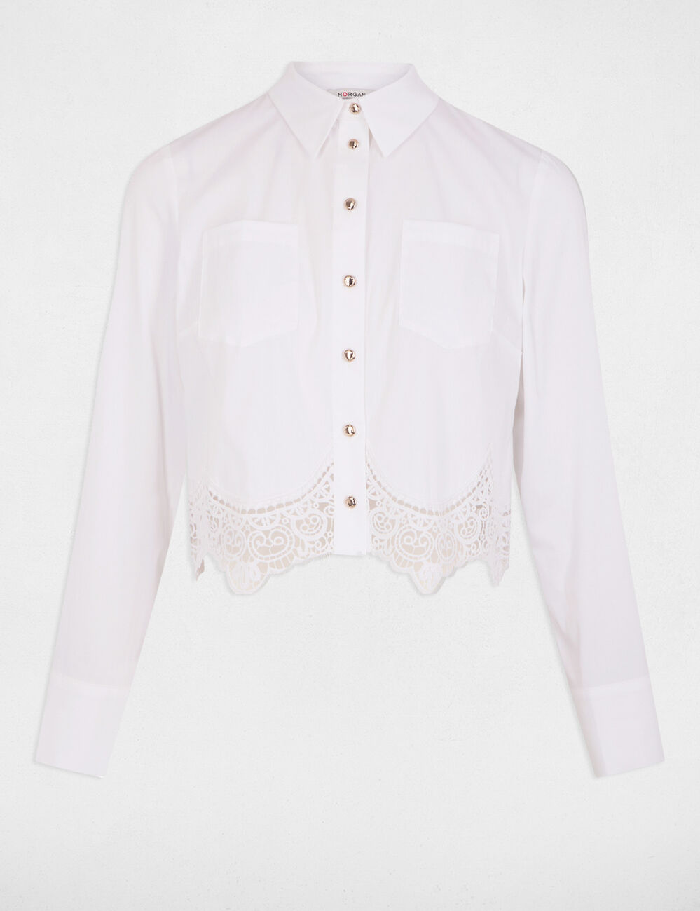 Camisa manga larga blanco mujer