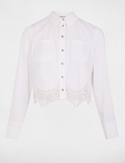 Camisa manga larga blanco mujer