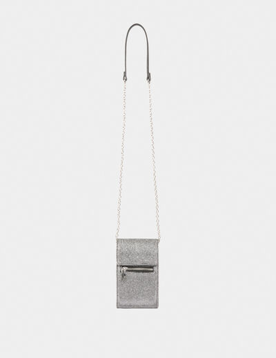 Bolso para teléfono gris moyen mujer
