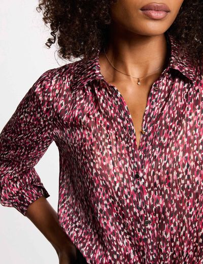 Camisa de gasa estampada multicolor mujer