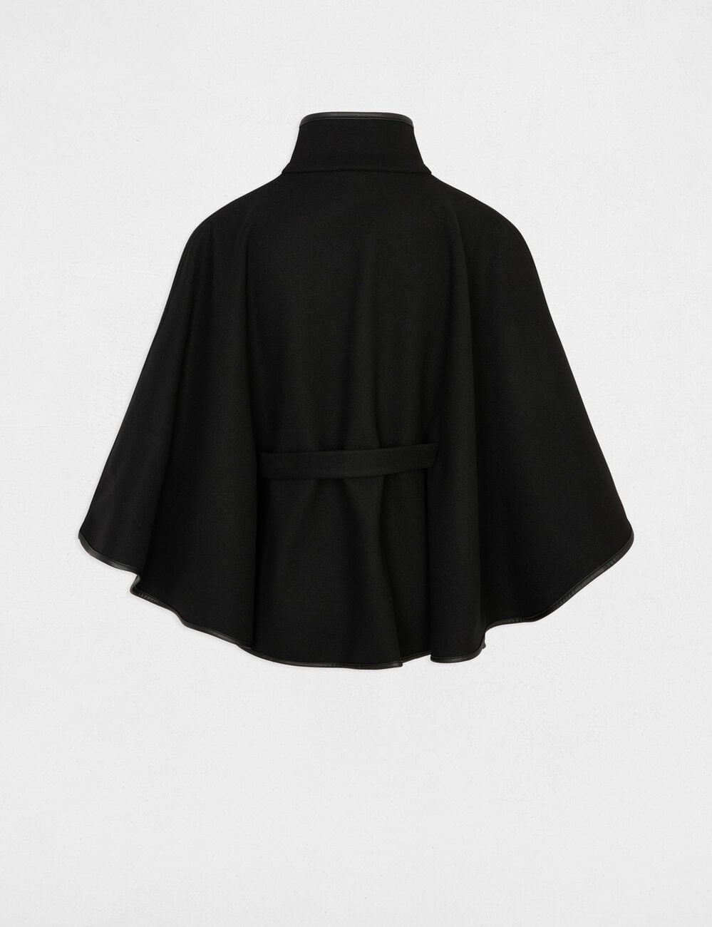 Poncho de cuello alto negro mujer