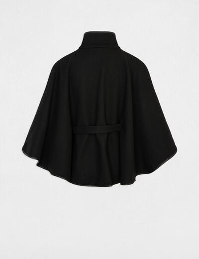 Poncho de cuello alto negro mujer