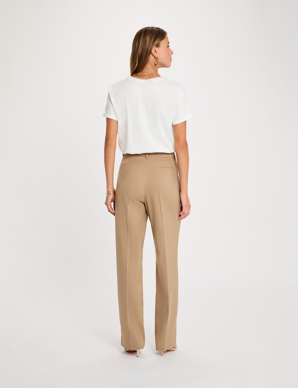 Pantal&oacute;n recto de tiro alto topo mujer