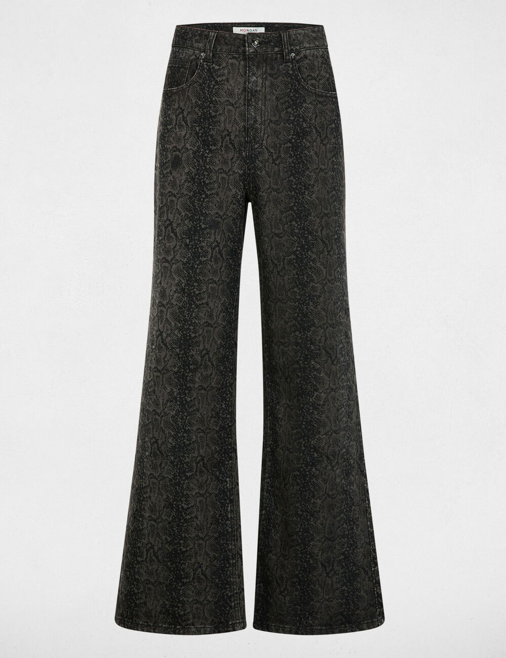 Jean ancho de tiro alto multicolor mujer