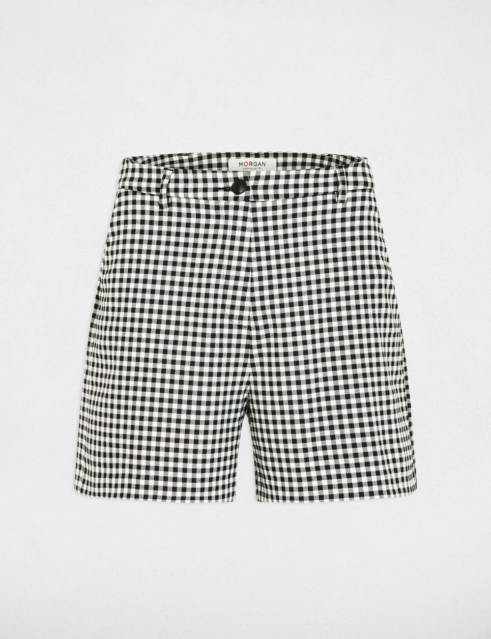 Pantal&oacute;n corto de tiro alto negro mujer