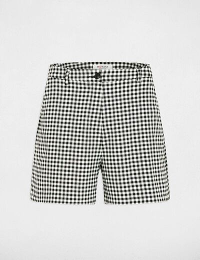 Pantal&oacute;n corto de tiro alto negro mujer