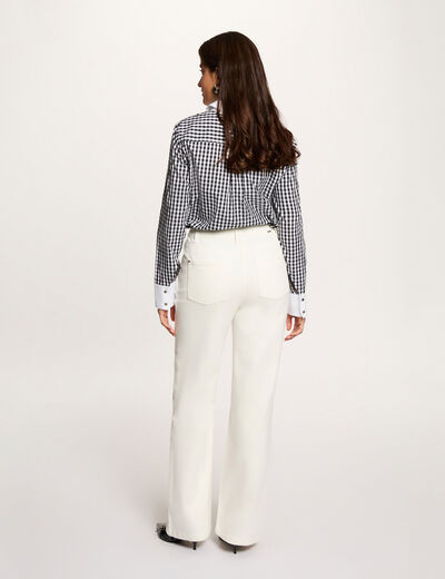 Jean ancho 7/8 blanco mujer
