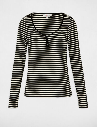 Camiseta manga larga negro mujer