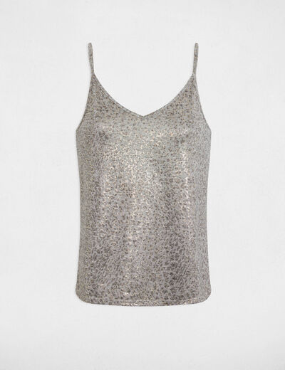 Top con tirantes finos gris claro mujer