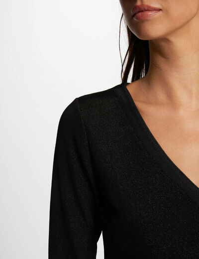 Camiseta manga 3/4 negro mujer
