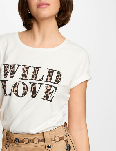 Camiseta con mensaje blanco mujer