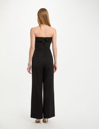 Mono largo escote corpiño negro mujer