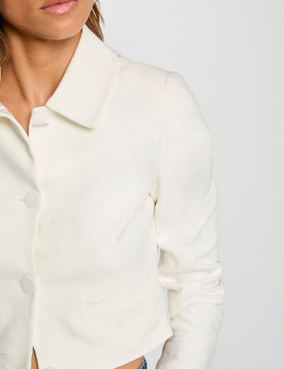 Chaqueta manga larga blanco mujer