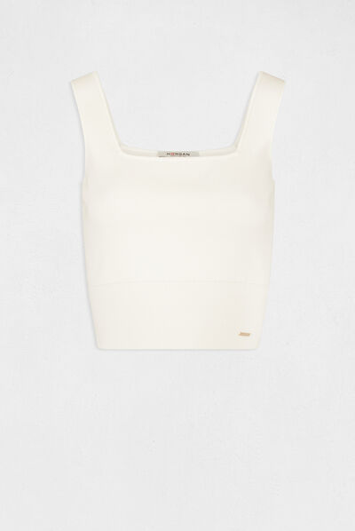 Top punto tirantes anchos crudo mujer