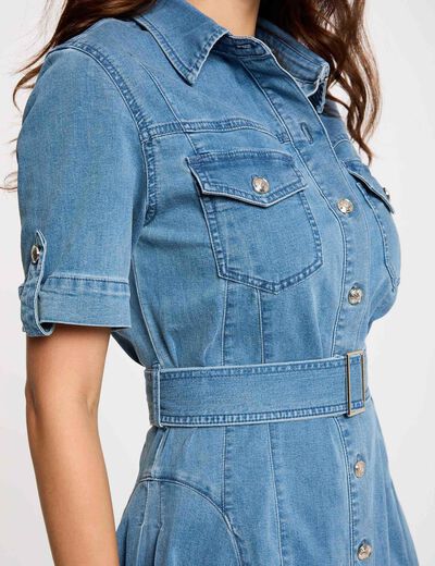 Vestido corto vaquero denim stone mujer