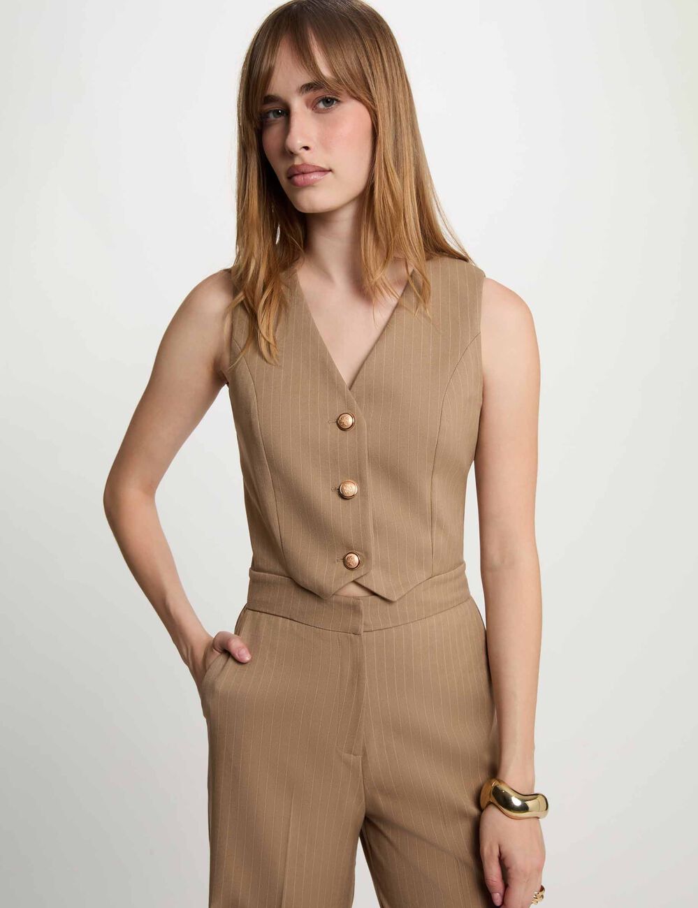 Mono fluido con cuello en V topo mujer