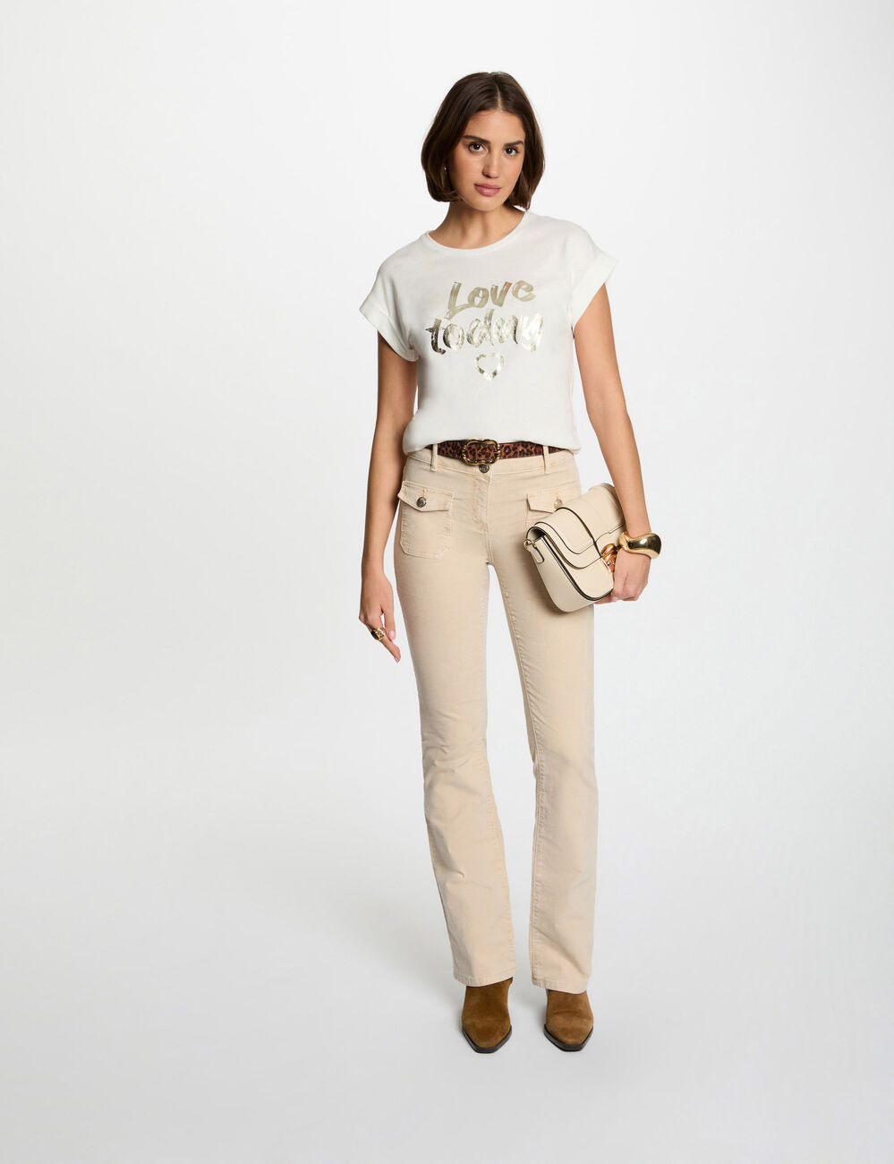 Camiseta con mensaje blanco mujer