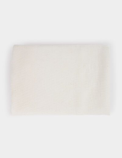 Fular plisado con strass blanco mujer