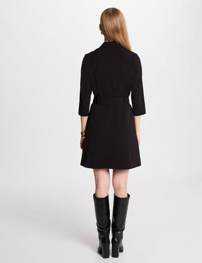 Vestido corto ajustado negro mujer