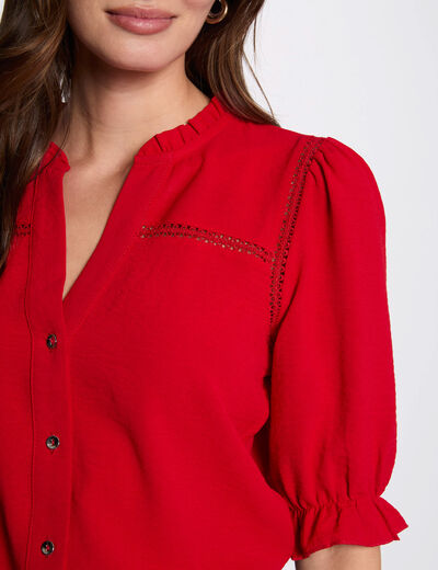 Blusa manga 3/4 rojo mujer