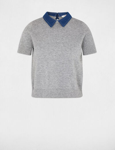 Jersey con cuello vuelto gris claro mujer