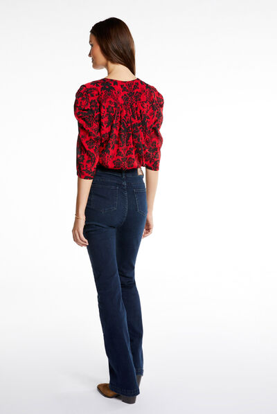 Camisa manga 3/4 estampado cachemira multico mujer