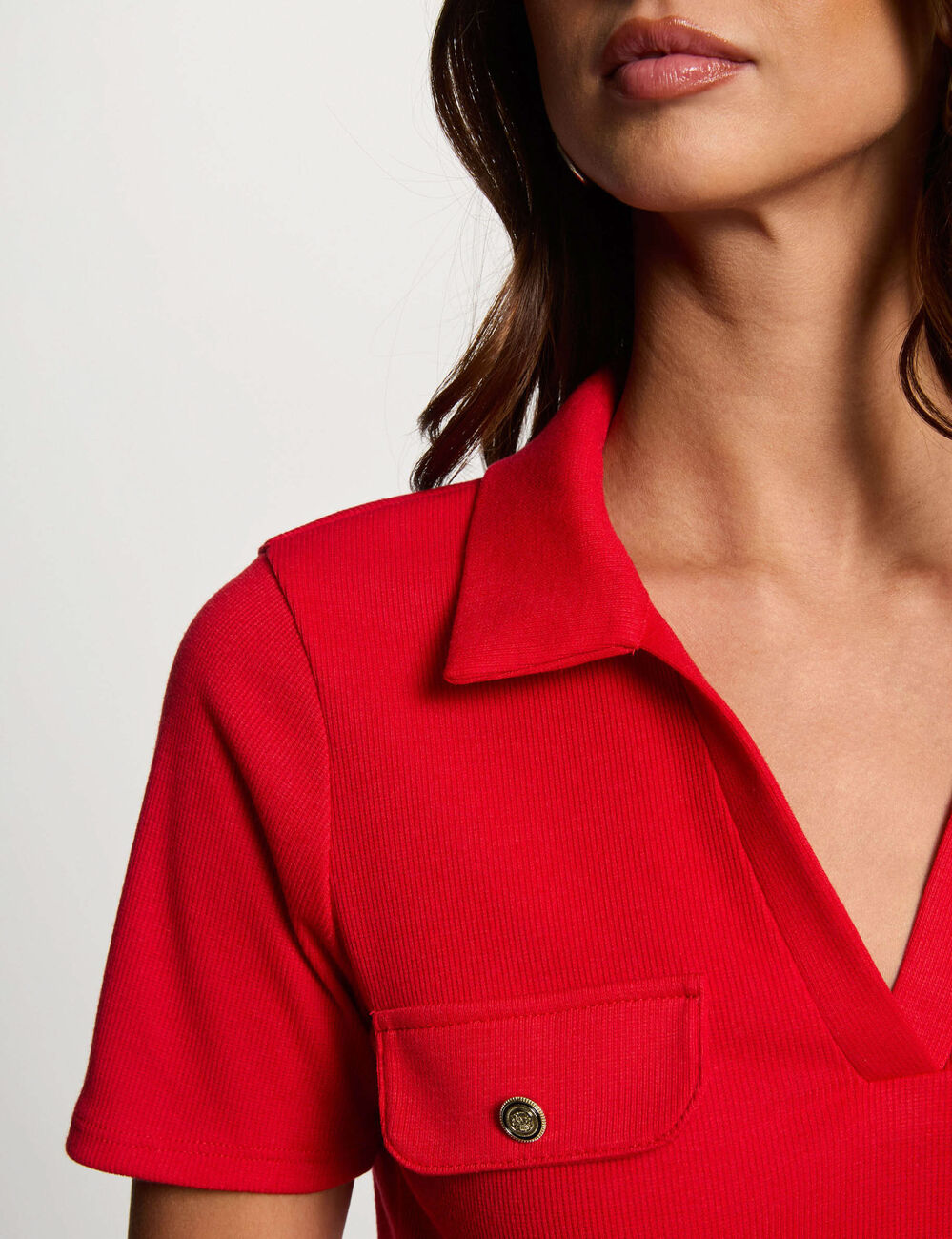 Camiseta manga corta rojo mujer
