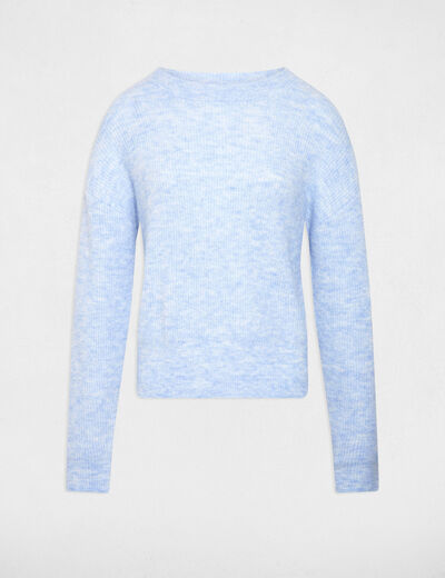 Jersey cuello redondo azul cielo mujer