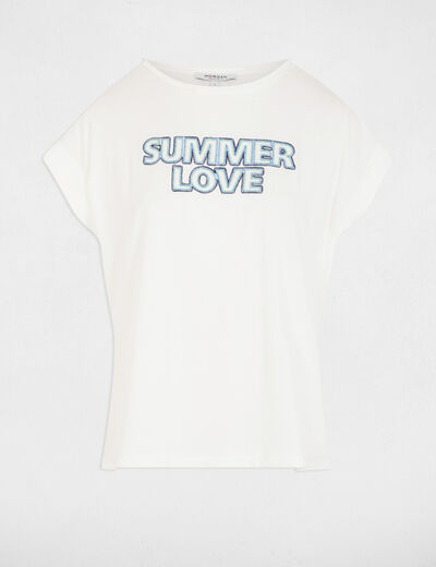 Camiseta con mensaje blanco mujer