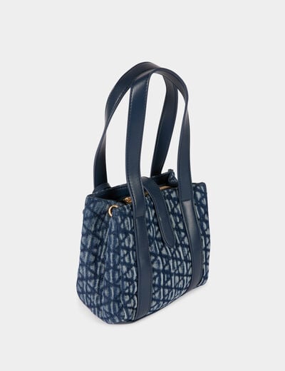 Bolso shopper acolchado denim stone mujer