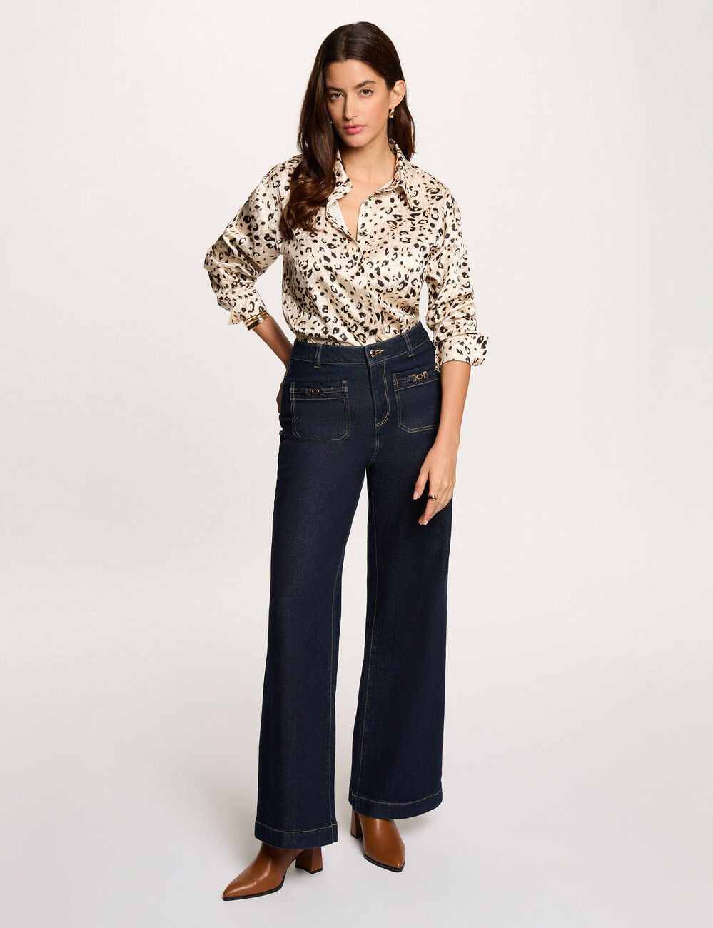 Camisa entallada multicolor mujer
