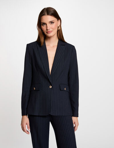 Americana con rayas azul marino mujer