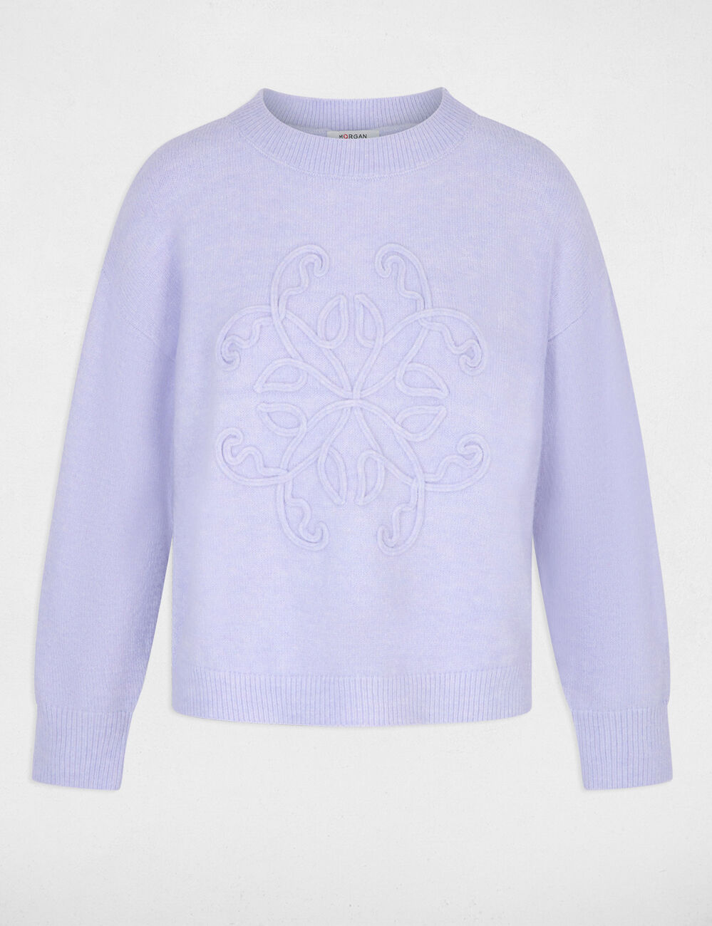 Jersey cuello redondo morado mujer
