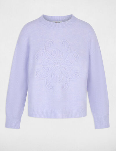 Jersey cuello redondo morado mujer