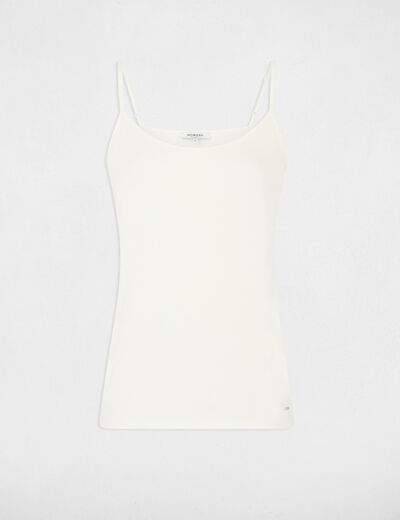 Top con tirantes finos marfil mujer