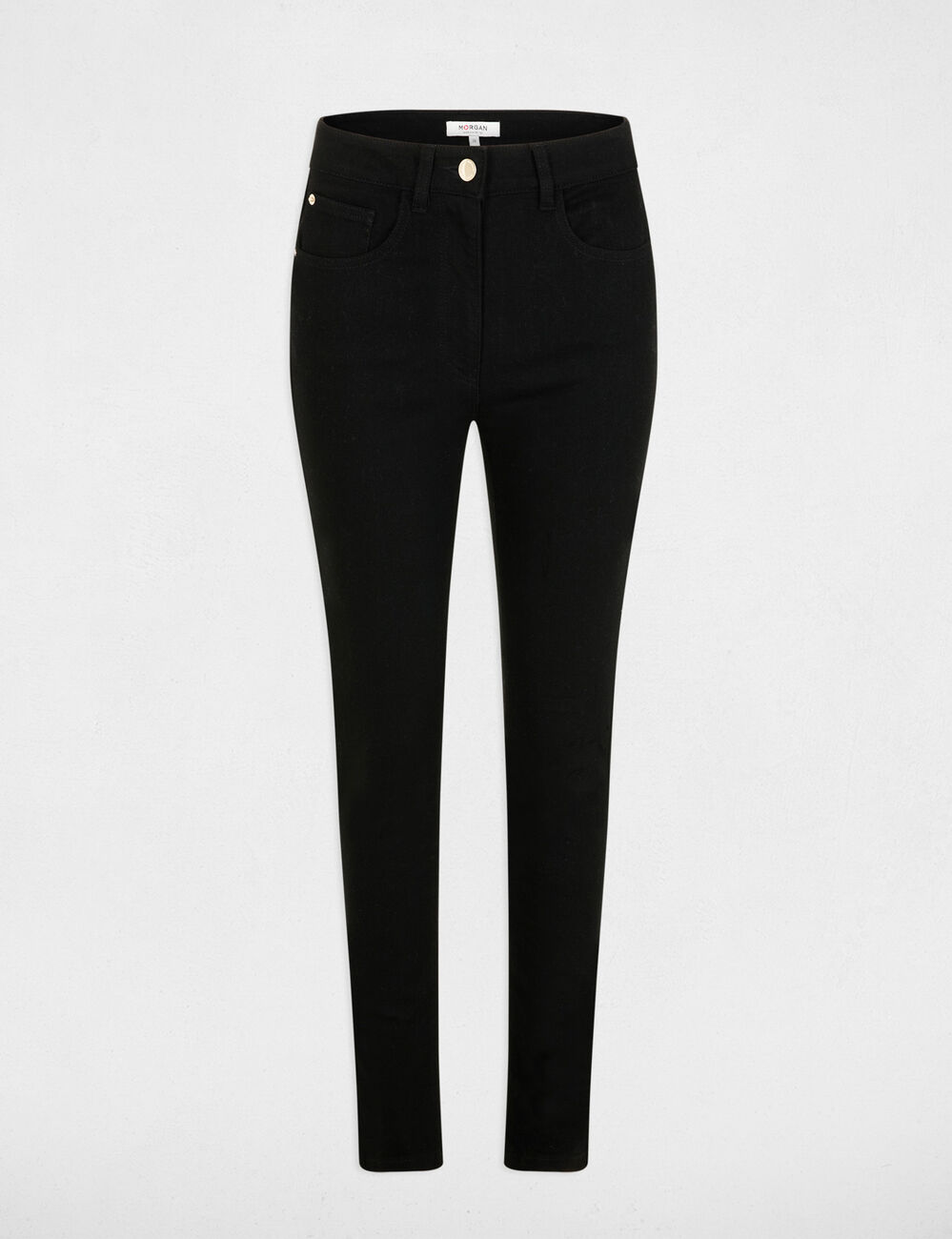 Vaqueros skinny de tiro alto denim negro mujer