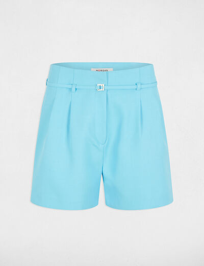 Short holgado talle alto azul cielo mujer