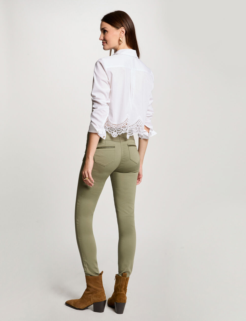 Camisa manga larga blanco mujer