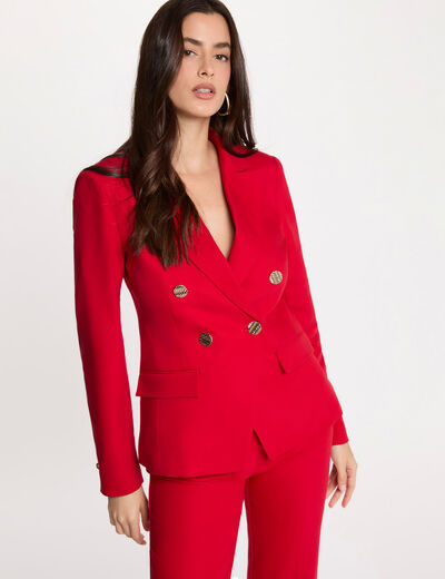 Americana doble botonadura rojo mujer