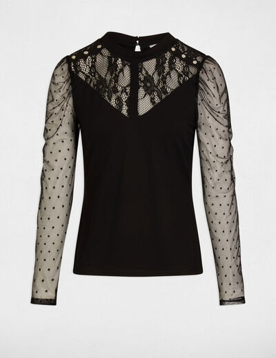 Camiseta manga larga negro mujer