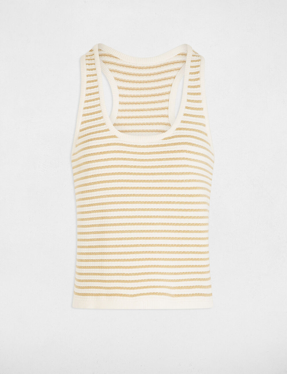 Top punto con rayas blanco mujer