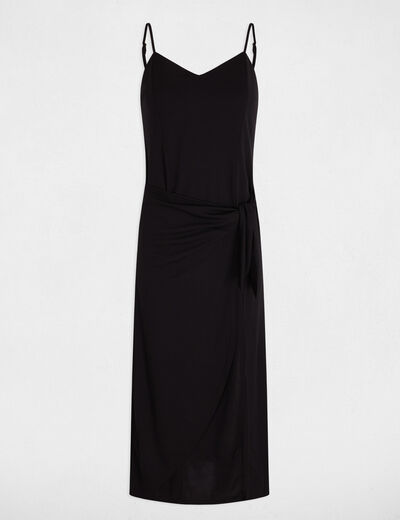 Vestido midi ajustado negro mujer