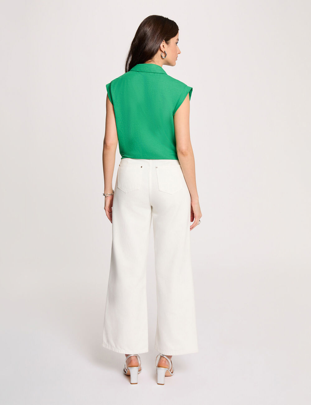 Blusa sin mangas verde pradera mujer