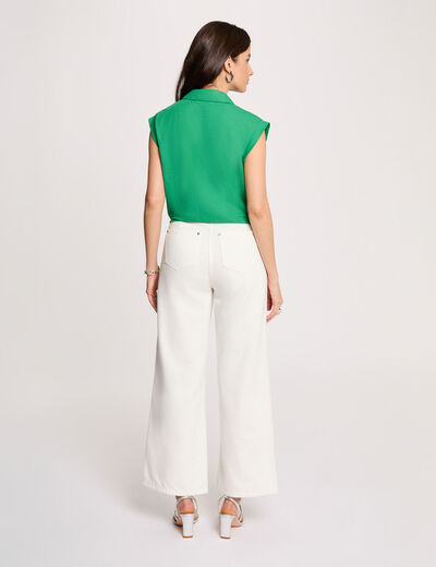 Blusa sin mangas verde pradera mujer