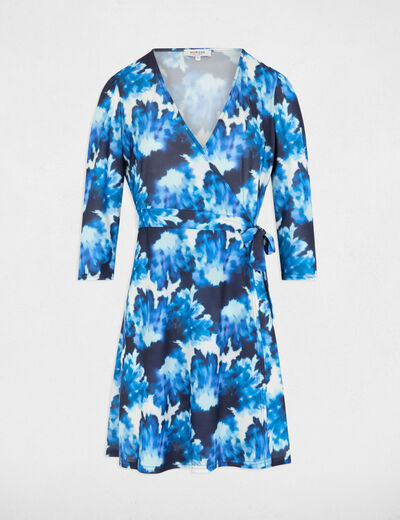 Vestido corto estampado multicolor mujer