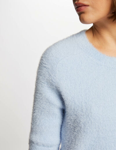 Jersey manga corta azul claro mujer